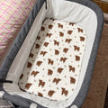 White flower Highland cow - Bassinet / Co sleeper fitted sheet