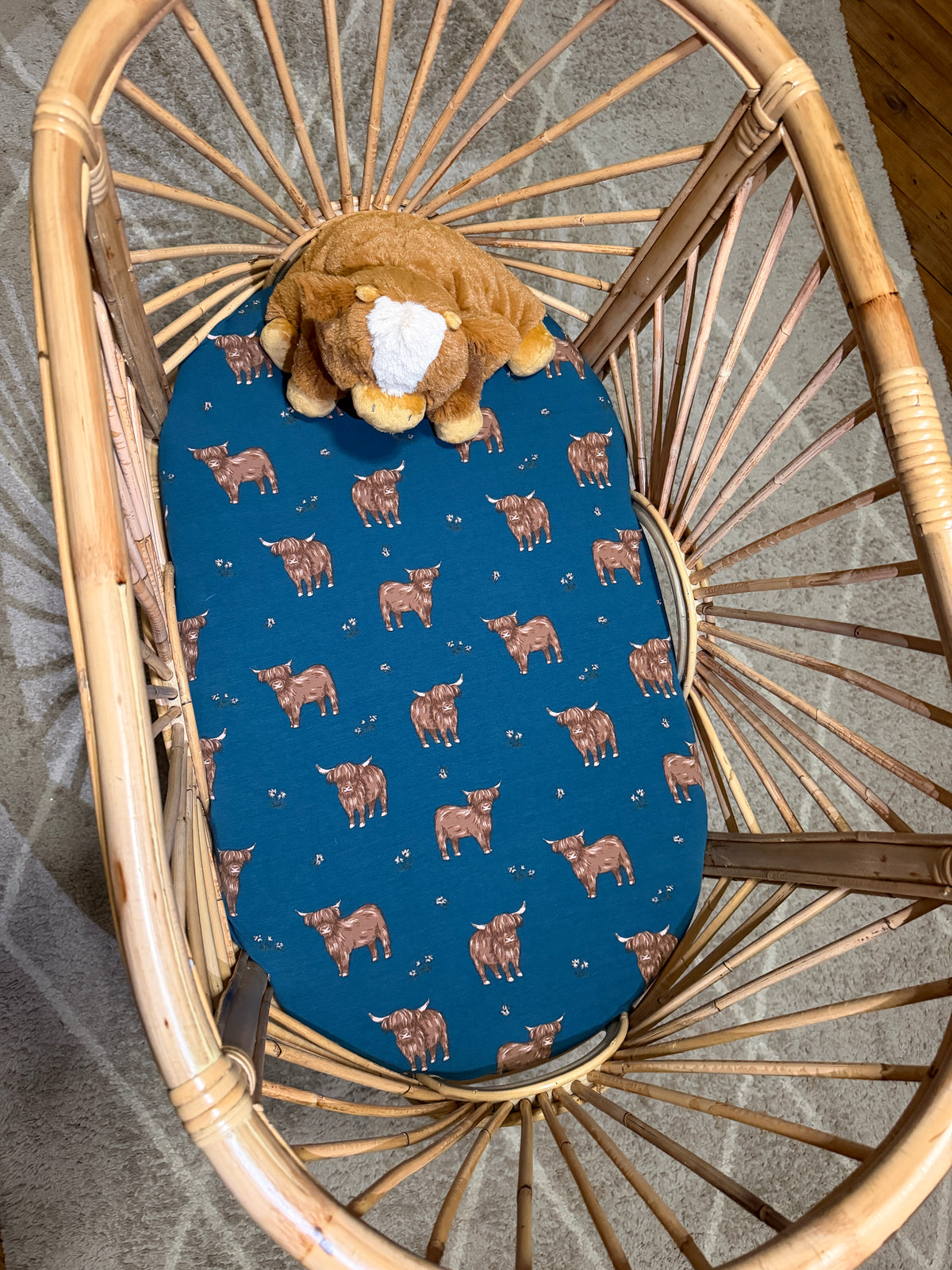 Highland Blue - Bassinet / Co sleeper fitted sheet