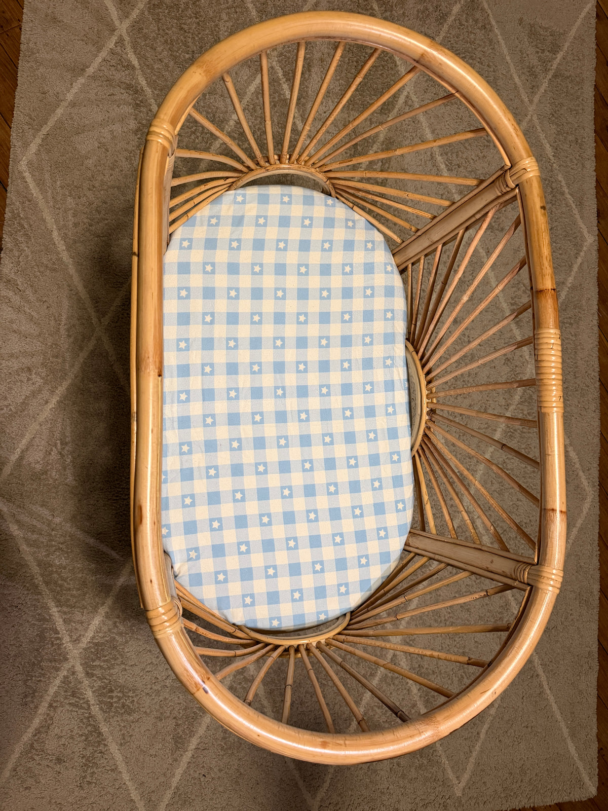 Starlight gingham - Bassinet / Co sleeper fitted sheets
