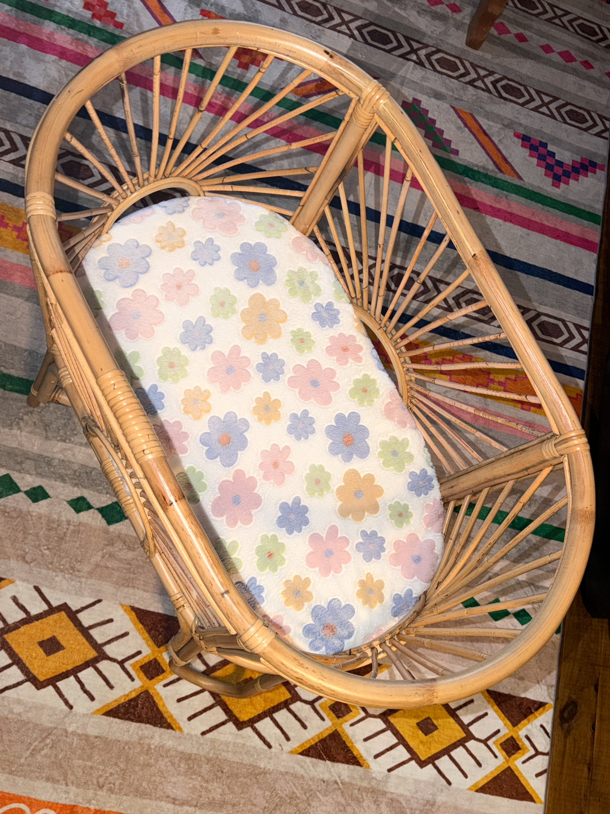 Fluffy Rainbow Flower - Bassinet / Co sleeper fitted sheets