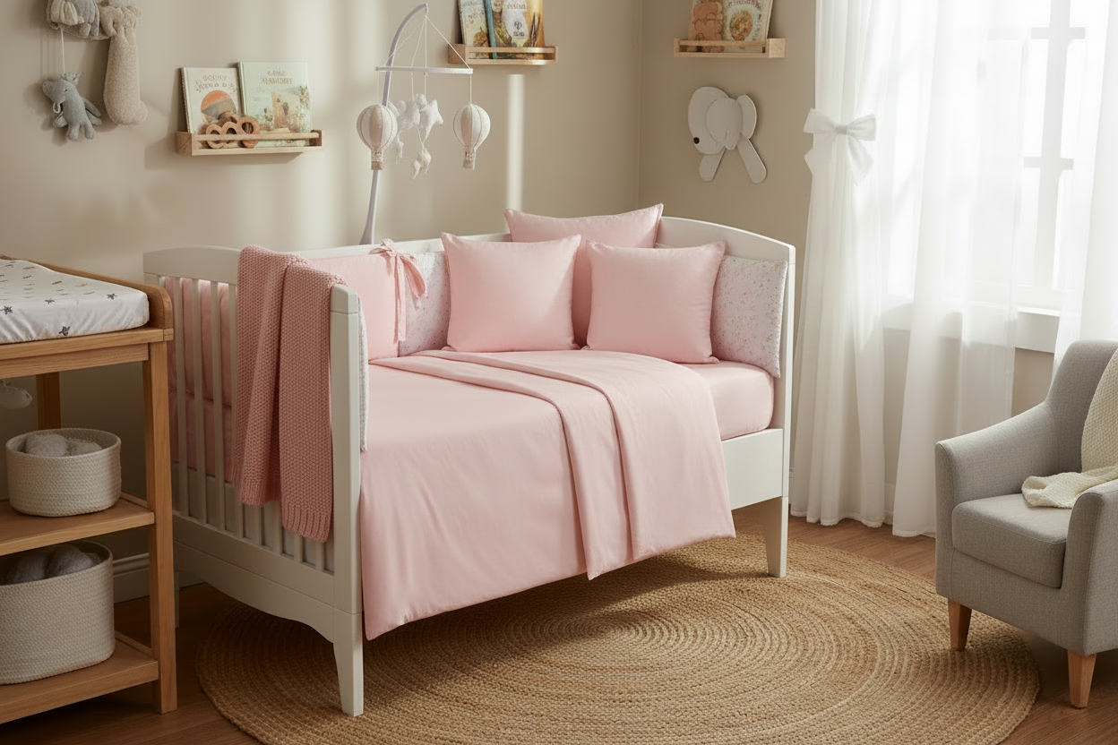 Nursery with Pink Bedding